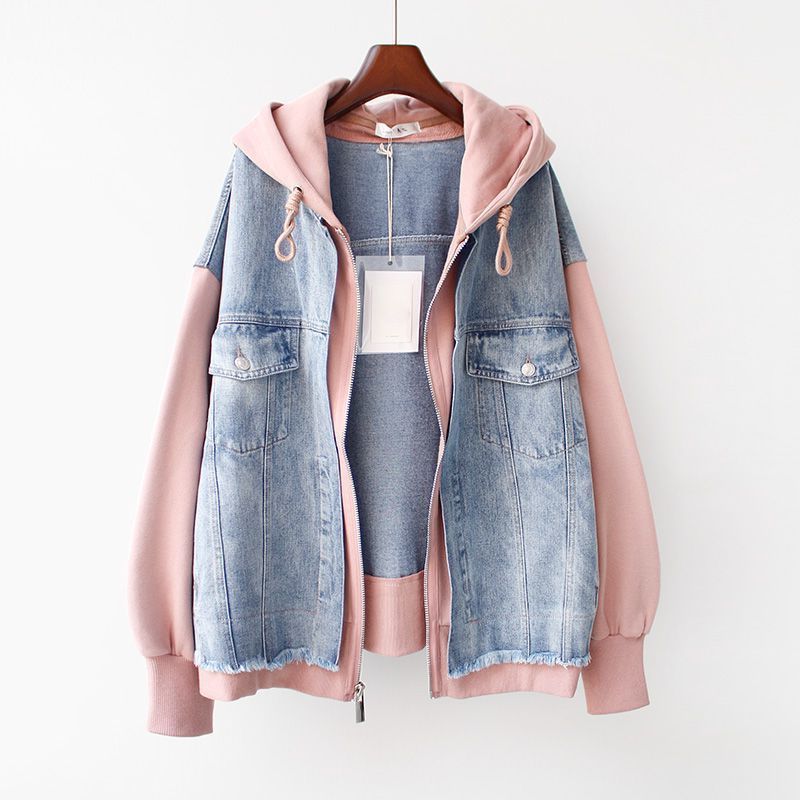 Denim Hoodie Combo Jacket