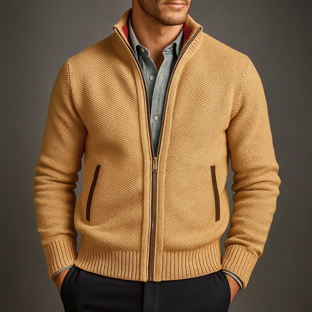 Hastings Double-Knit Zip Sweater