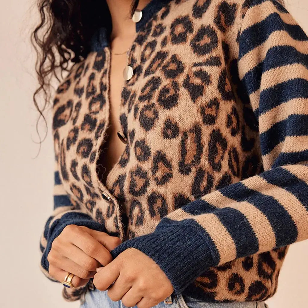 Isabella Leopard Knit Cardigan