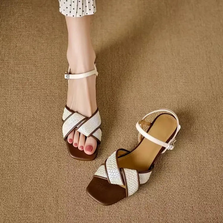 Solène Textured Sandals