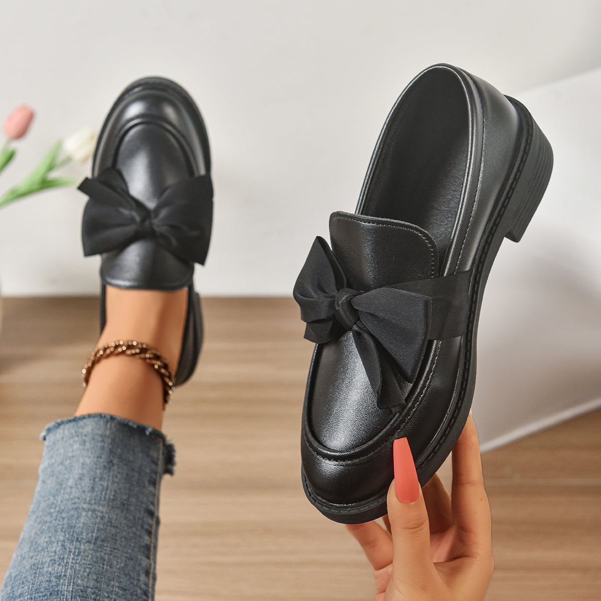 Elara Bow Loafers