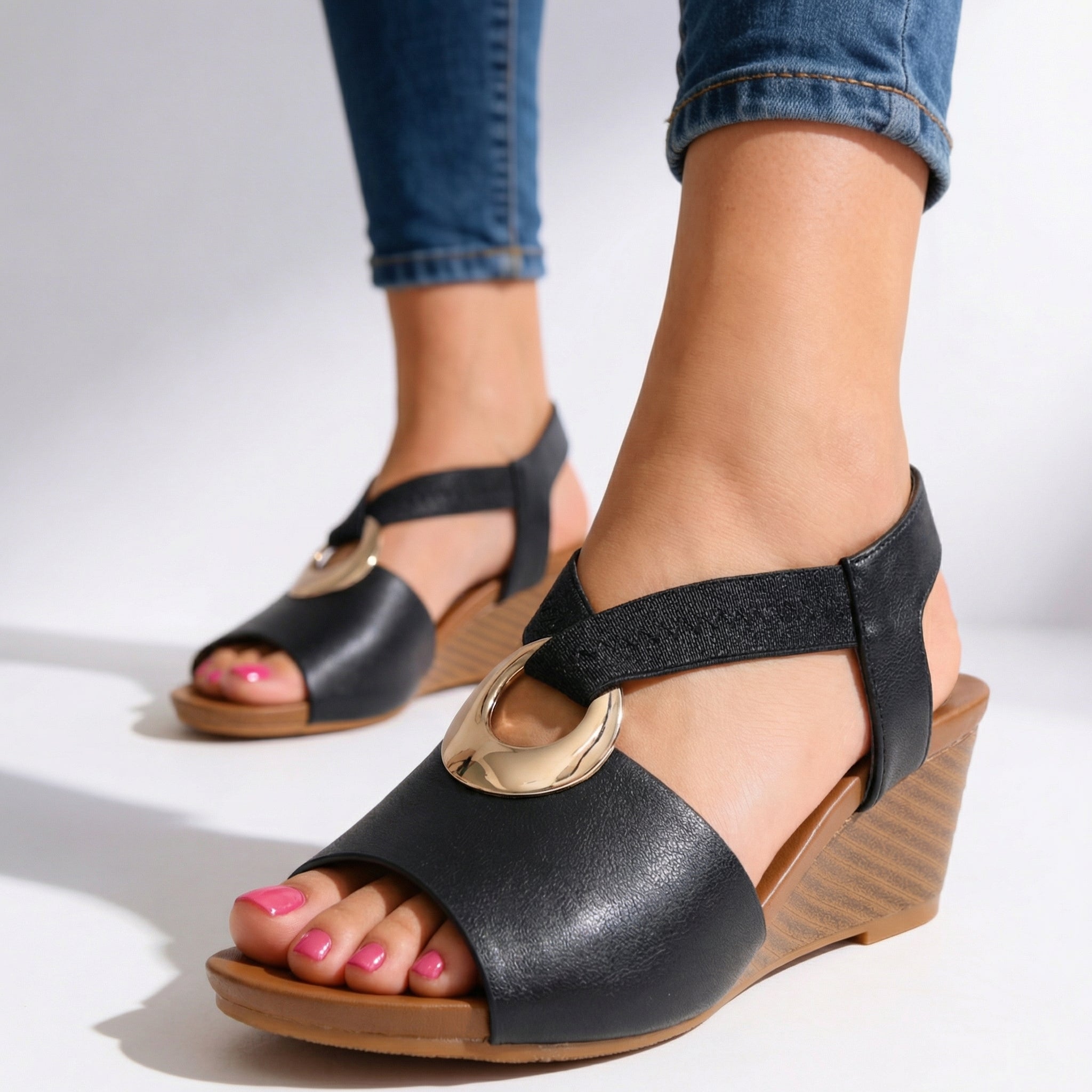 Sienna Loop Wedge Sandals