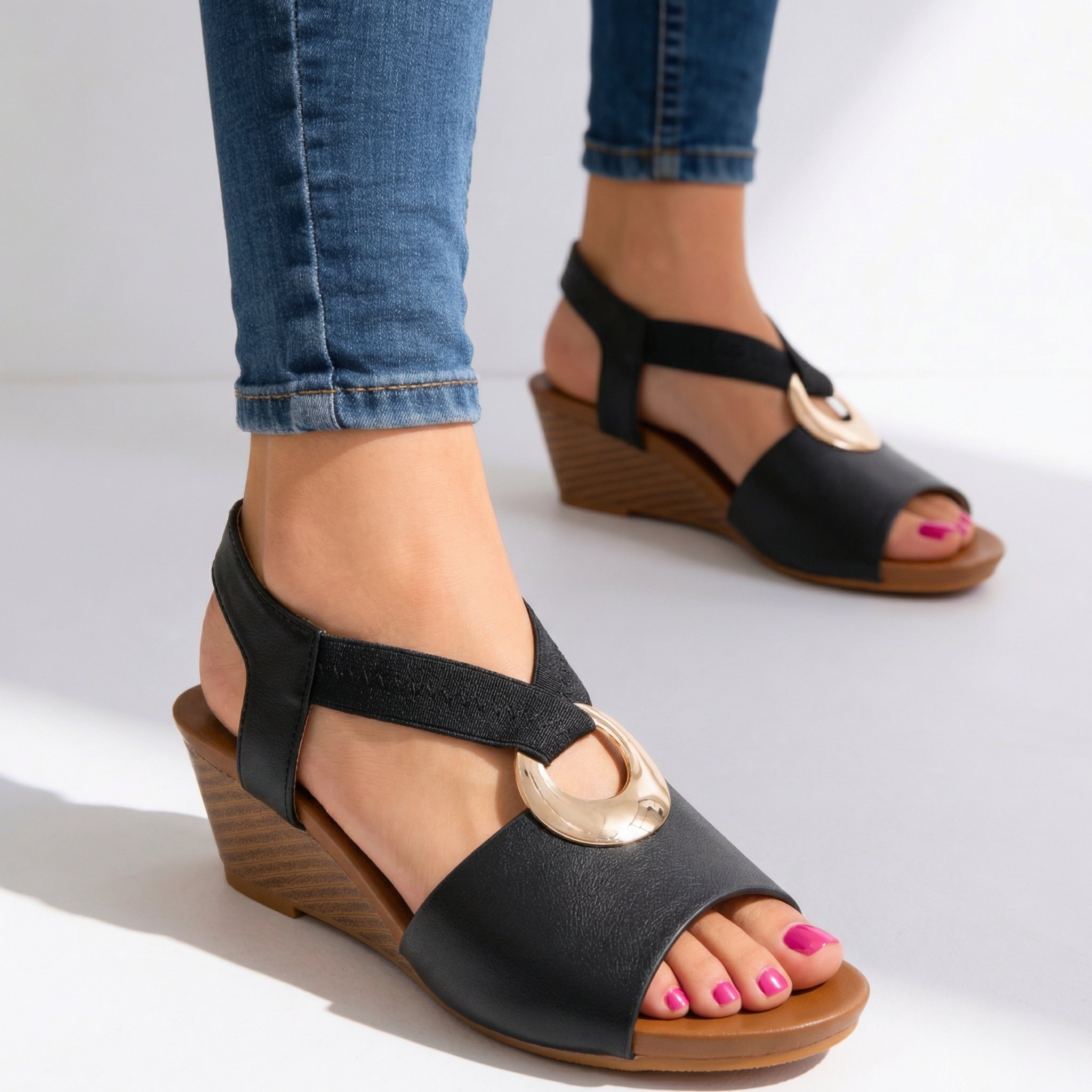 Sienna Loop Wedge Sandals