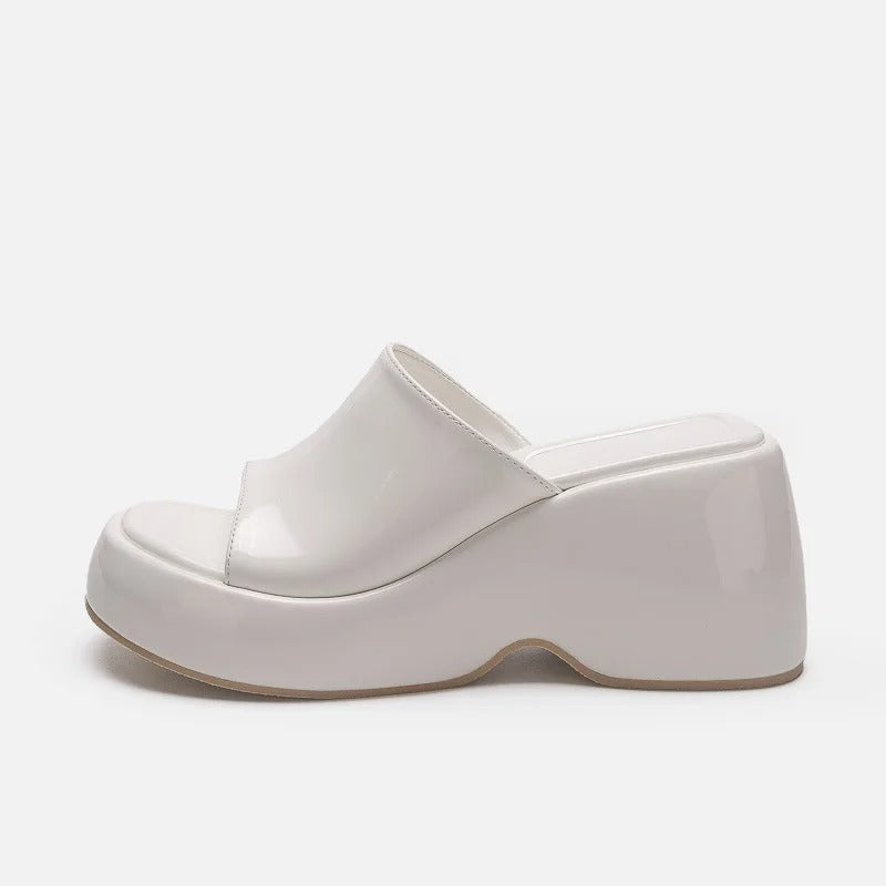 Fiorella Glossy Platform Mules