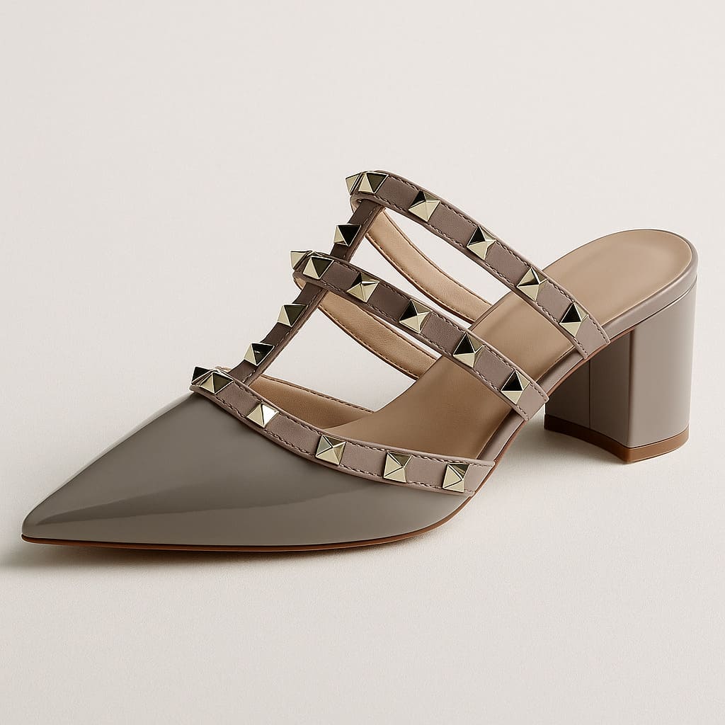 Valeria Studded Heel Mules