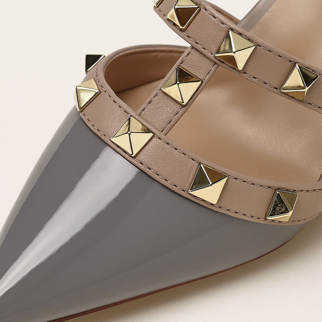 Valeria Studded Heel Mules