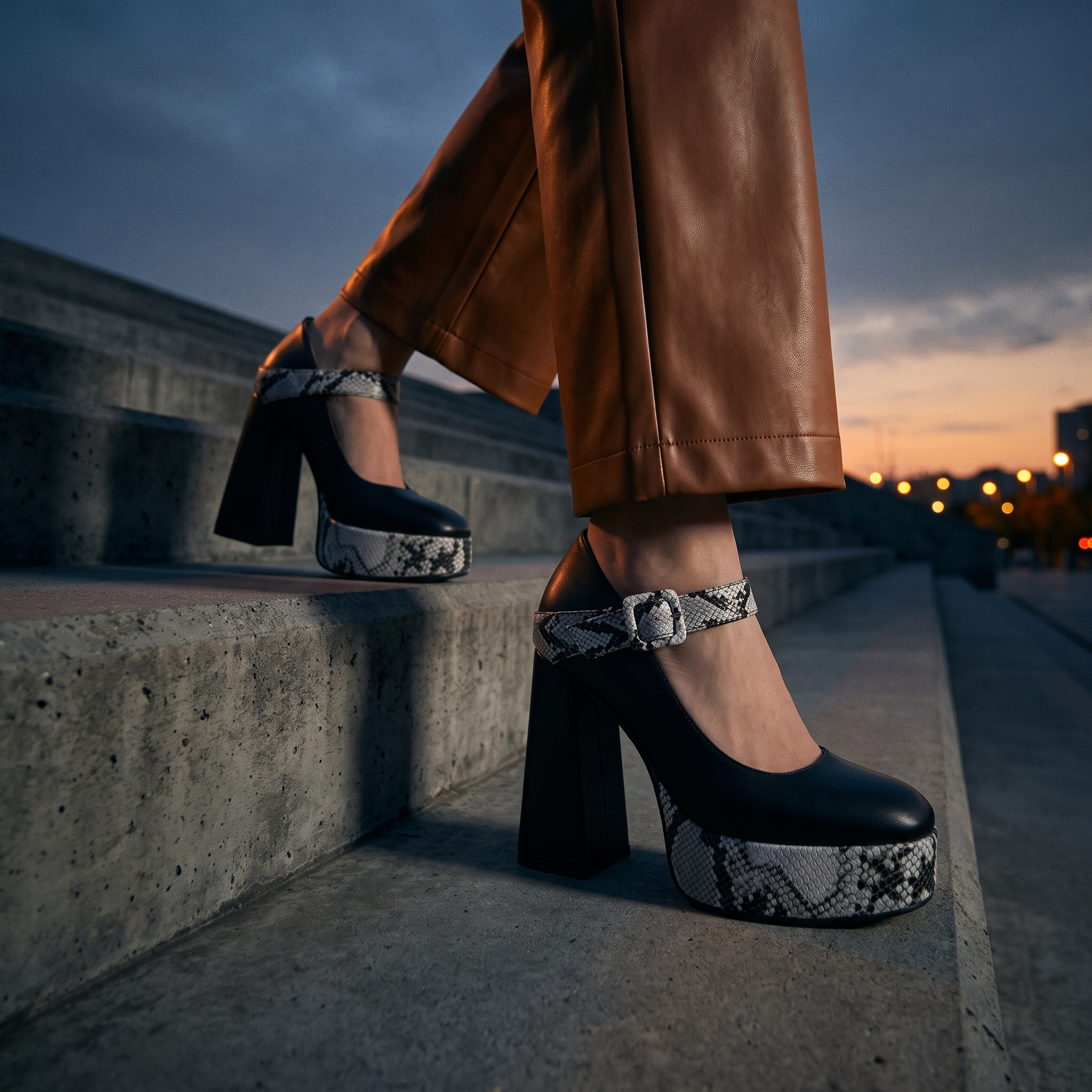Nadia Python Mary Jane - Midnight Black lifestyle