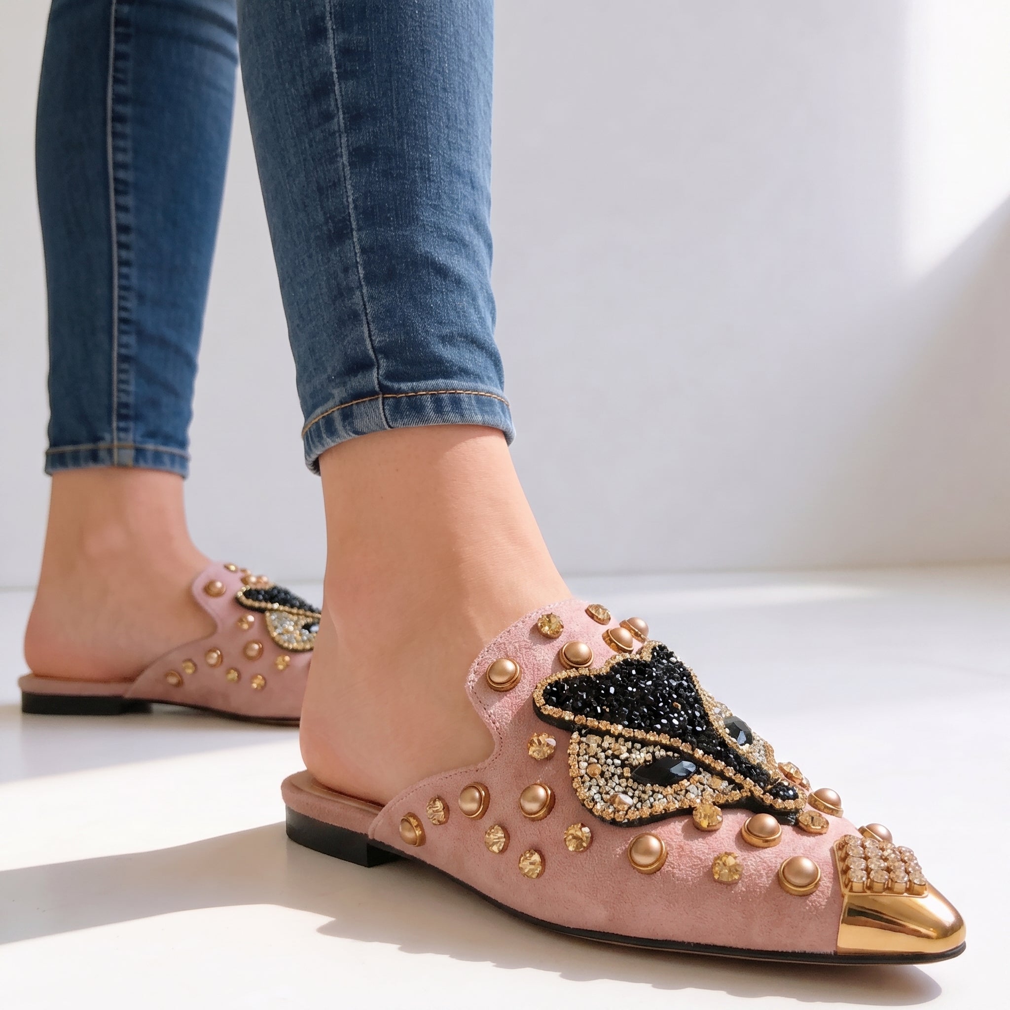 Fiora Fox Jewel Mules