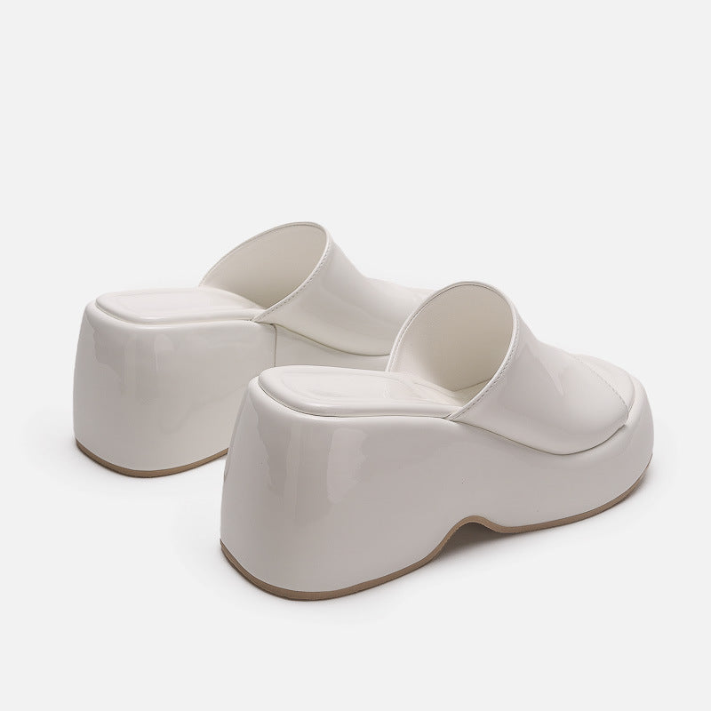 Fiorella Glossy Platform Mules