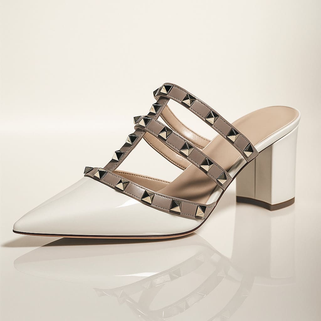 Valeria Studded Heel Mules