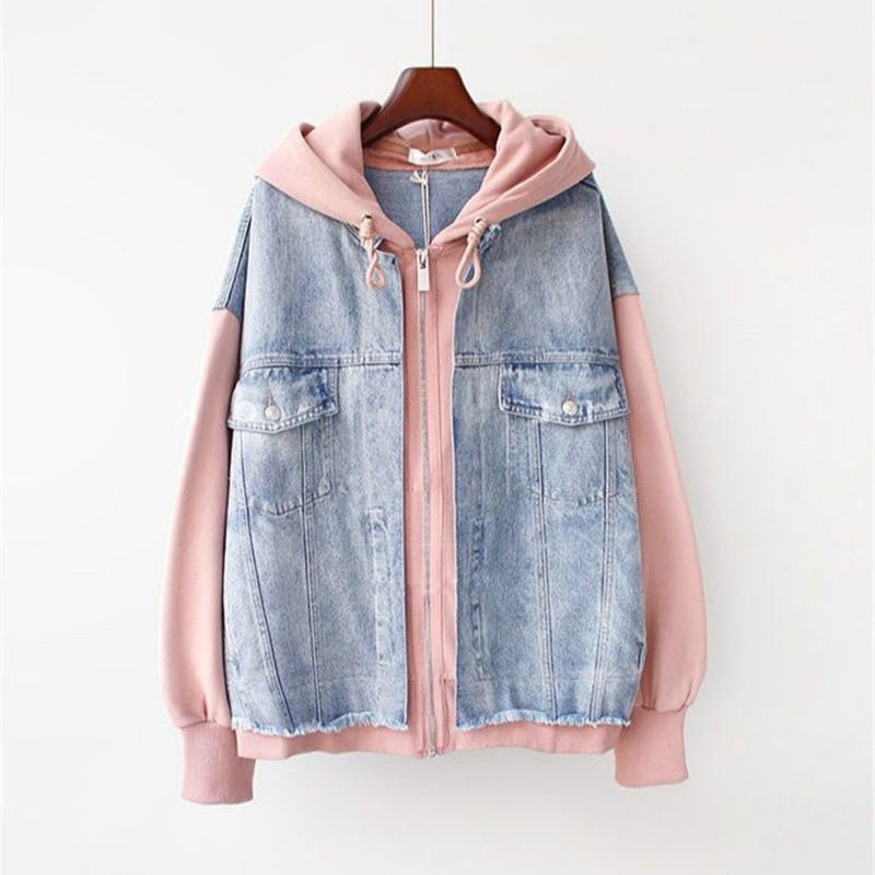 Denim Hoodie Combo Jacket