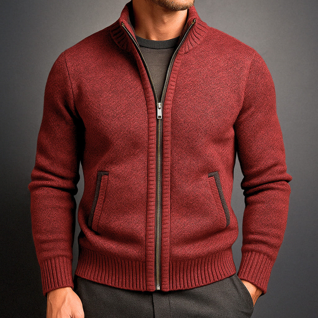 Hastings Double-Knit Zip Sweater