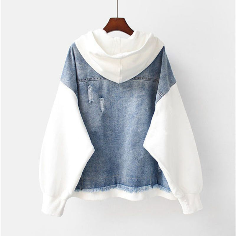 Denim Hoodie Combo Jacket