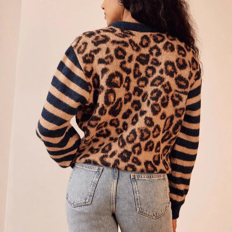 Isabella Leopard Knit Cardigan