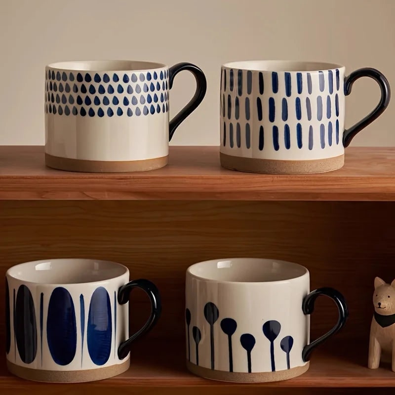 Indigo Hand-Painted Brush Mug