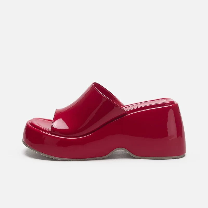 Fiorella Glossy Platform Mules