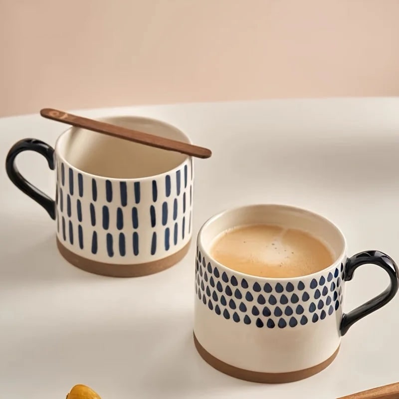 Indigo Hand-Painted Brush Mug
