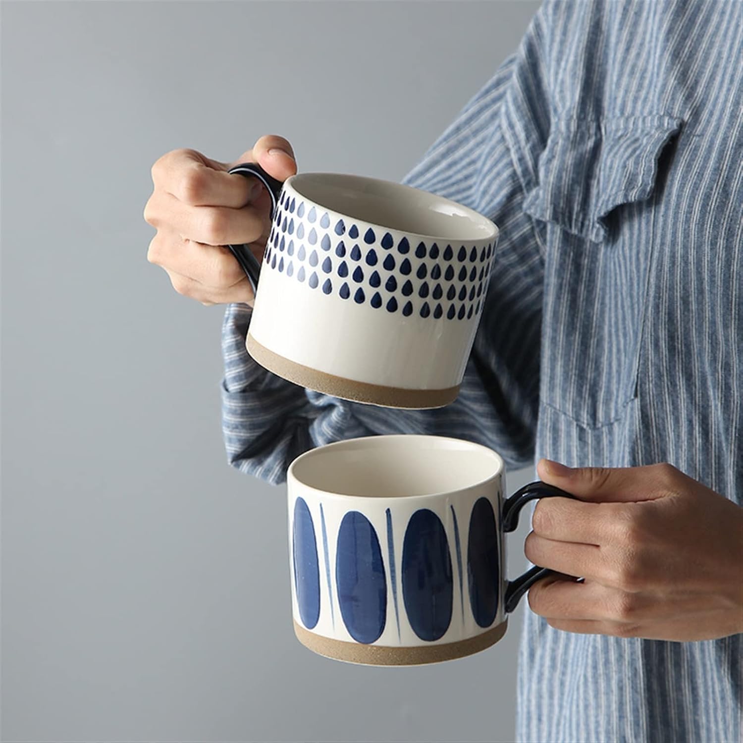 Indigo Hand-Painted Brush Mug