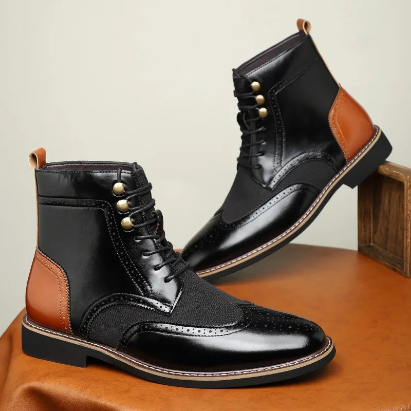 Belvedere Leather Oxford Boots
