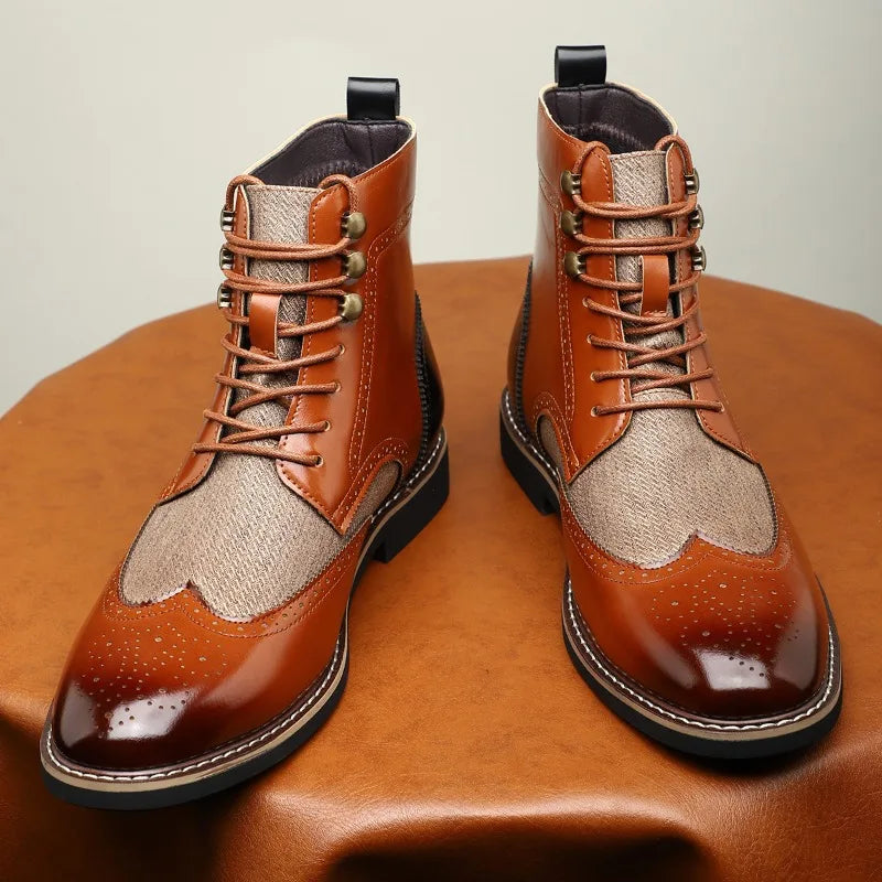 Belvedere Leather Oxford Boots