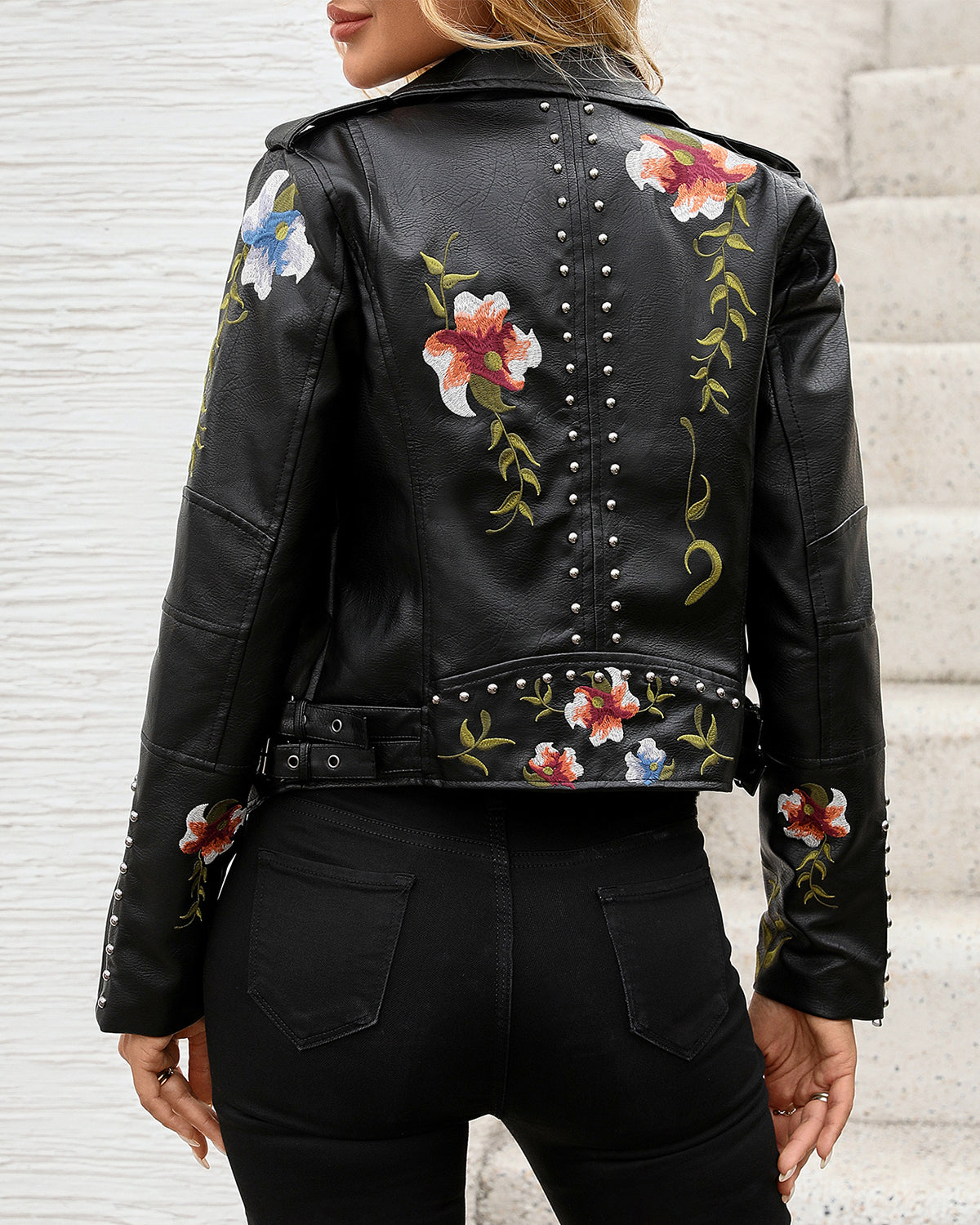 Aurora Floral Leather Jacket