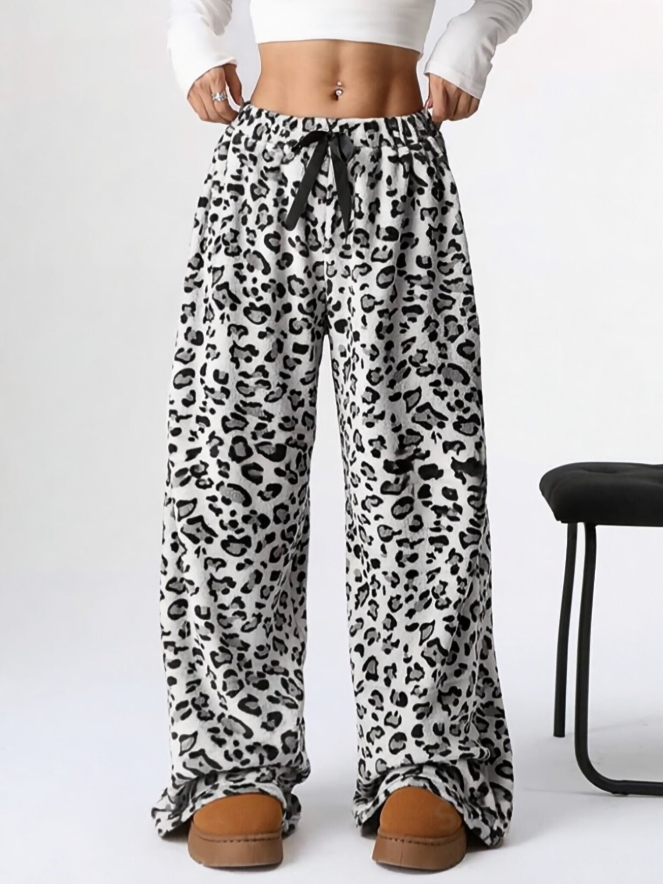 Leopard Wide Leg Pants