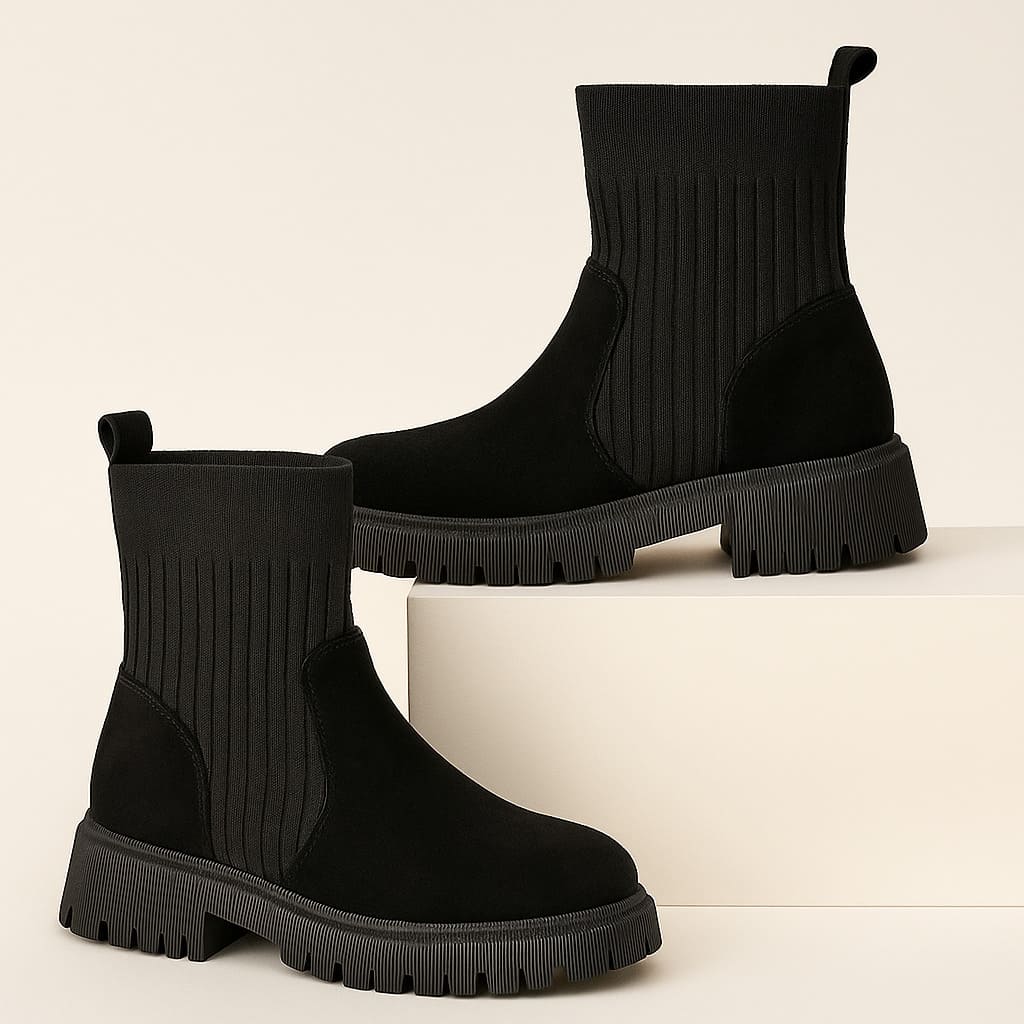 Ridge Knit Chelsea Boot