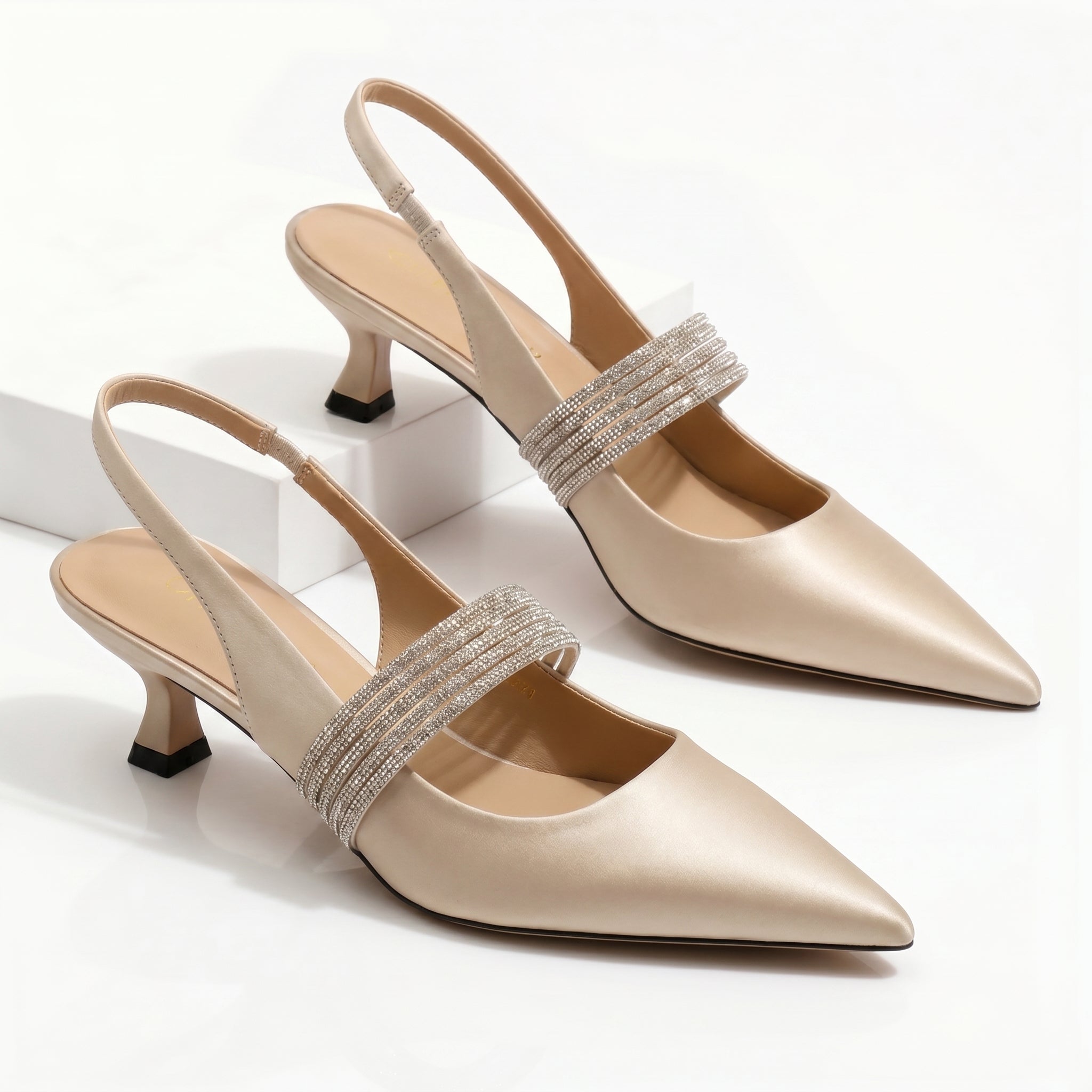 Liora Crystal Kitten Heels