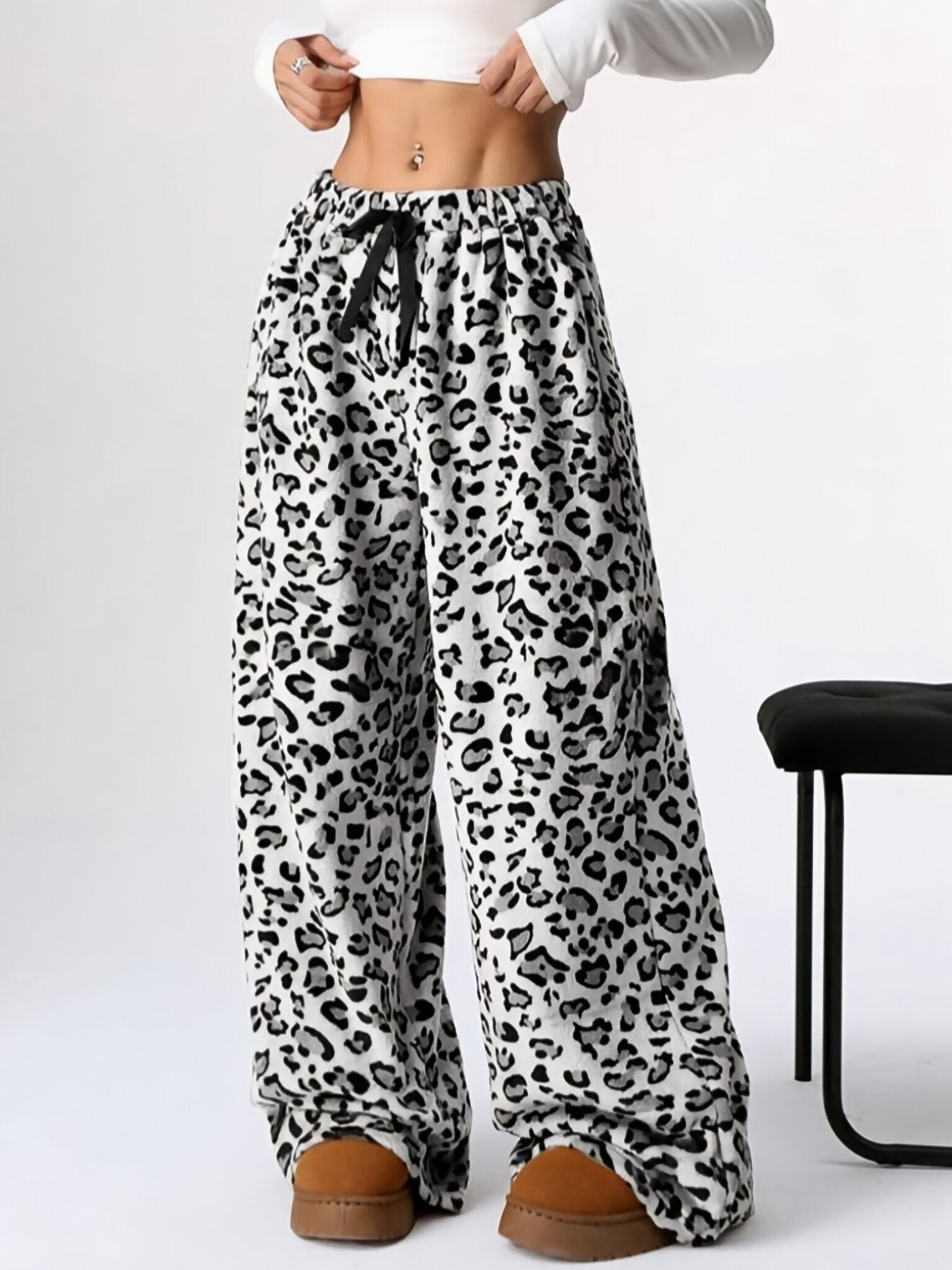 Leopard Wide Leg Pants