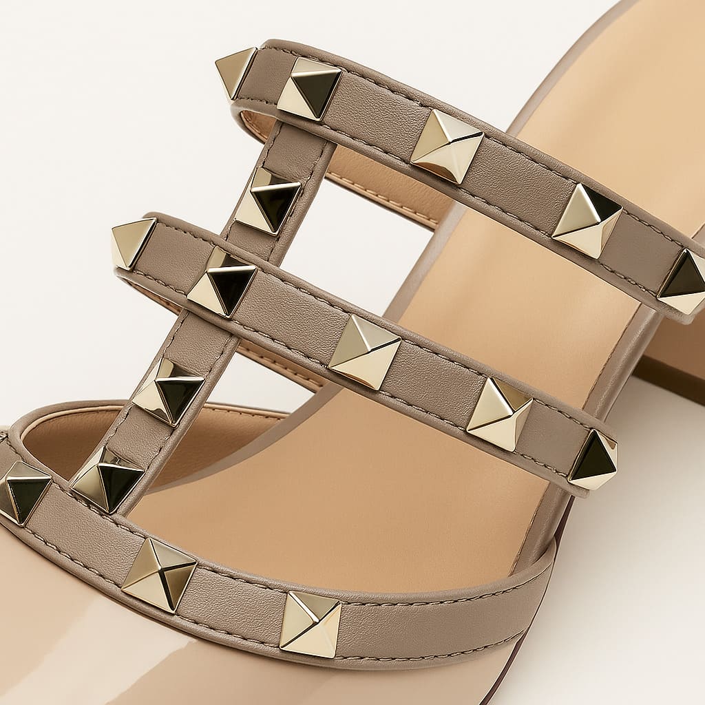 Valeria Studded Heel Mules