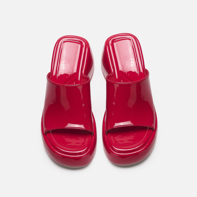 Fiorella Glossy Platform Mules